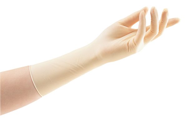 乳胶手套压纹加工型是一款专为无尘室和精密操作设计的高质量乳胶手套。采用优质天然橡胶，手套全长300±10mm，具有出色的伸缩性，能够提供服帖舒适的佩戴感，特别适合精细作业时的操作。压纹加工工艺确保更好的防滑性能，使手部操作更加稳固。手套满足ISO9001/2000、FDA510K、CE等多项国际标准